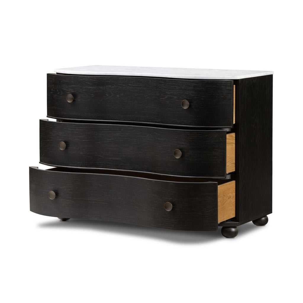 Commode en marbre Tiago de Four Hands, finition noire vieillie