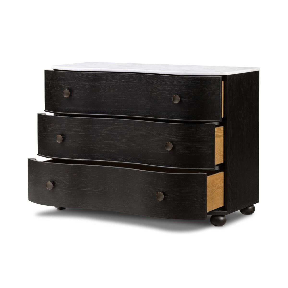Commode en marbre Tiago de Four Hands, finition noire vieillie