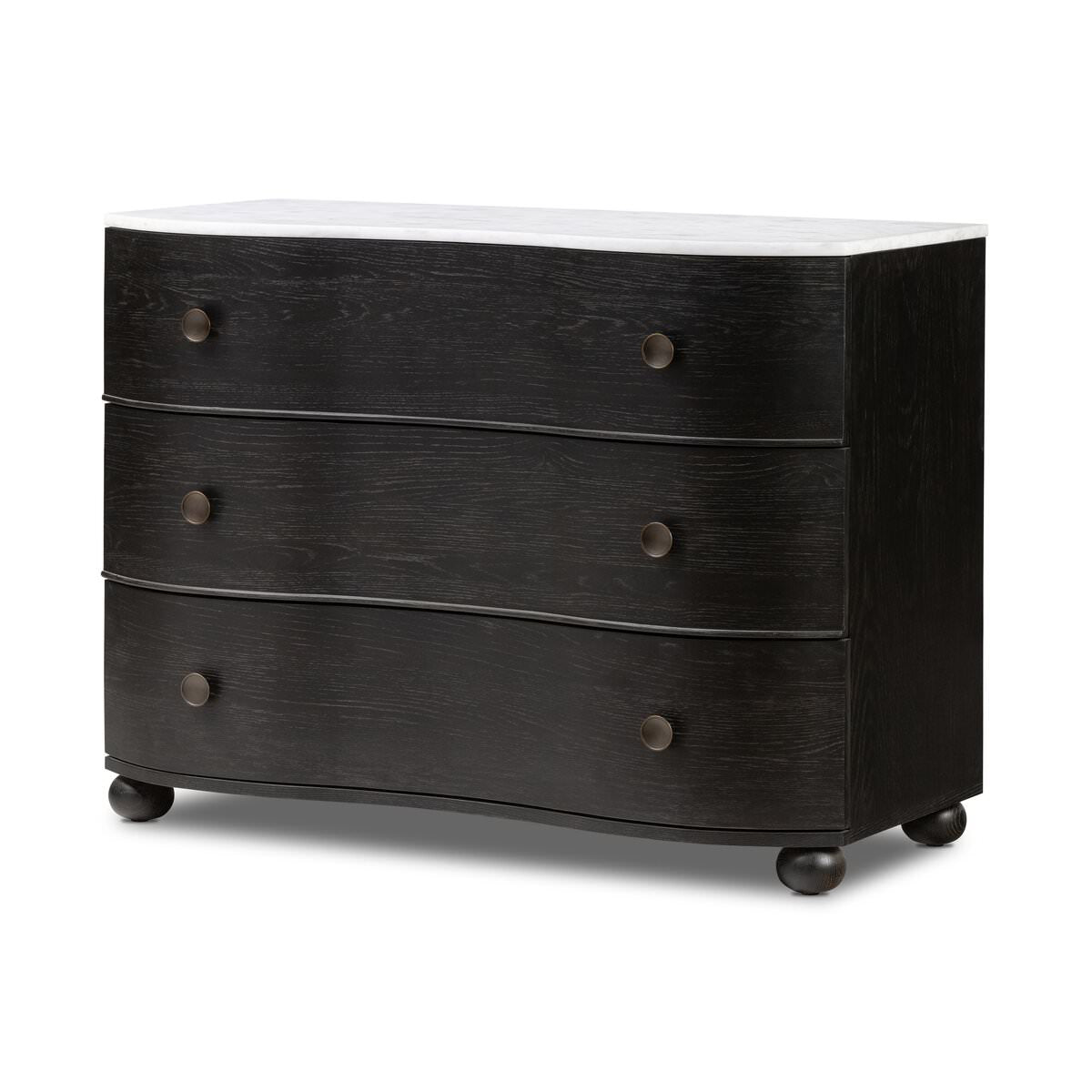 Commode en marbre Tiago de Four Hands, finition noire vieillie