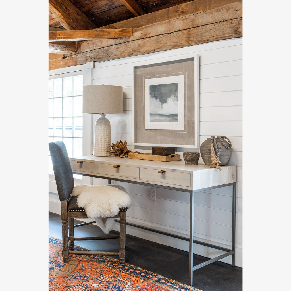 Bureau modulaire Four Hands Trey en peuplier couleur tourterelle