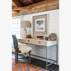 Bureau modulaire Four Hands Trey en peuplier couleur tourterelle