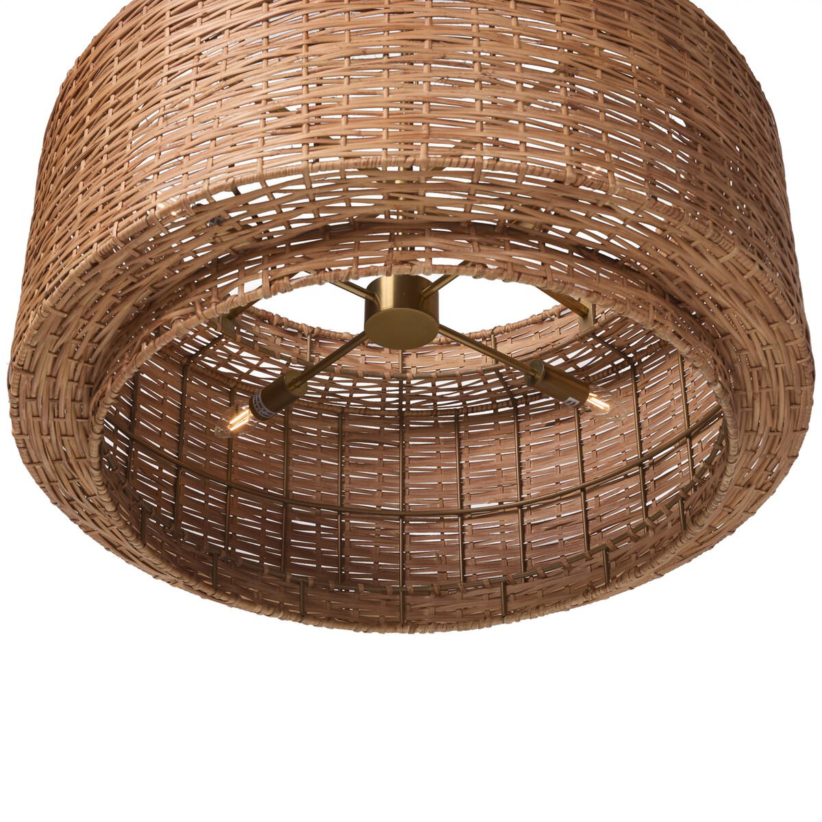 Pendentif Wendall à quatre mains en laiton antique et fer