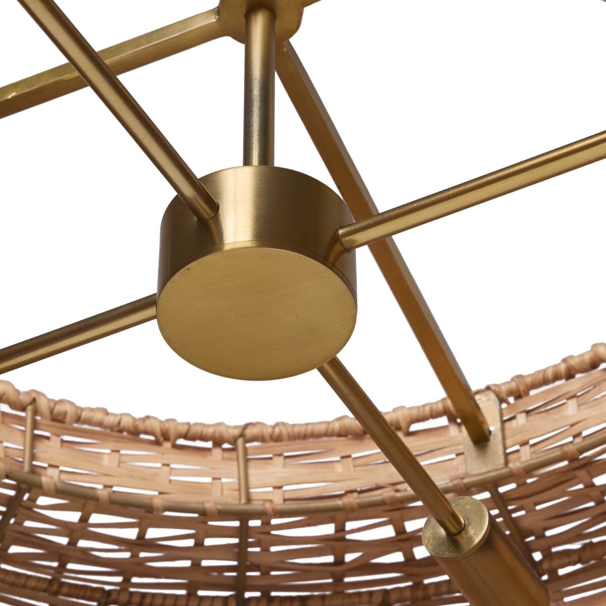 Pendentif Wendall à quatre mains en laiton antique et fer