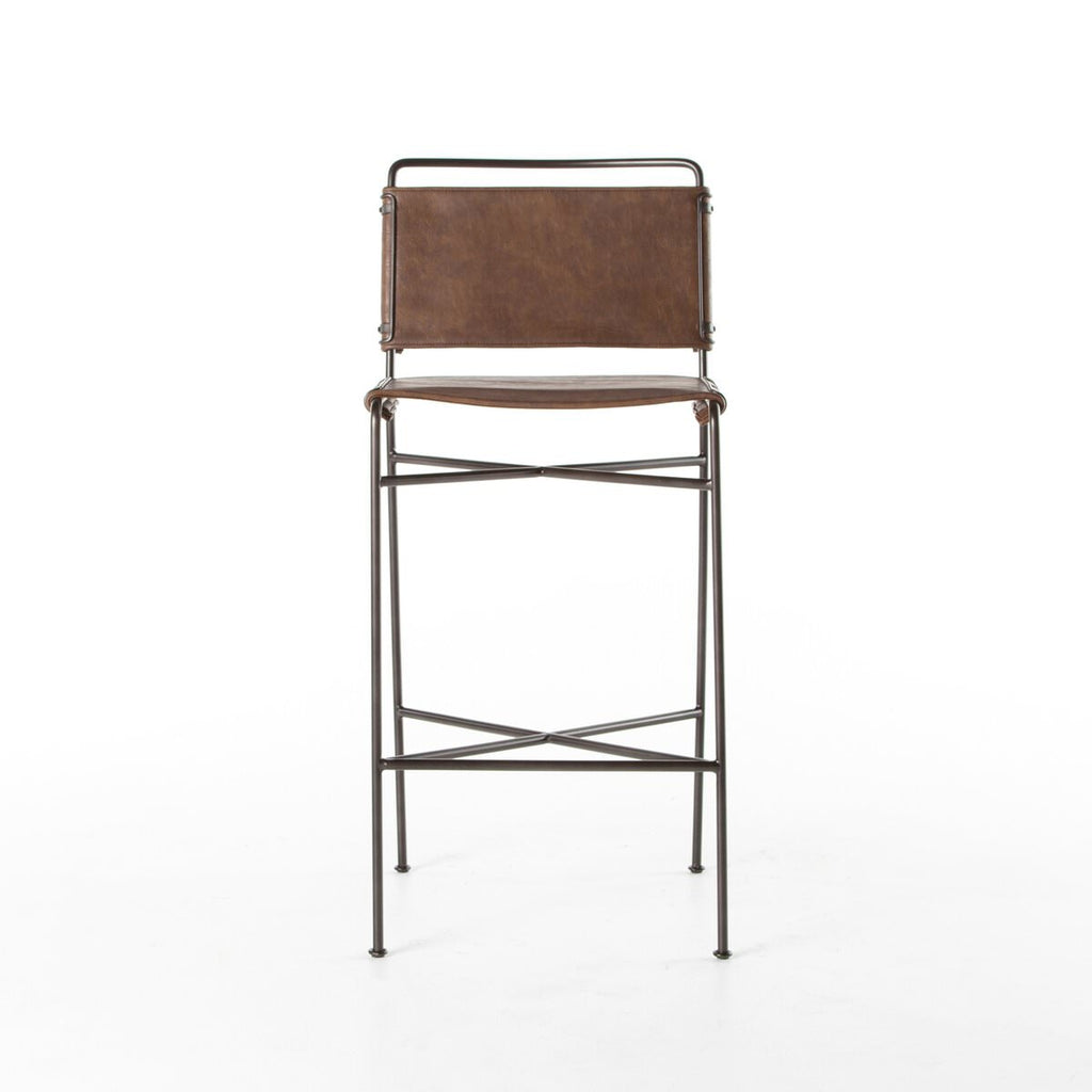 Tabouret de bar Four Hands Wharton en marron vieilli