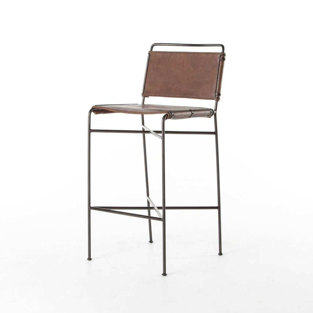Tabouret de bar Four Hands Wharton en marron vieilli