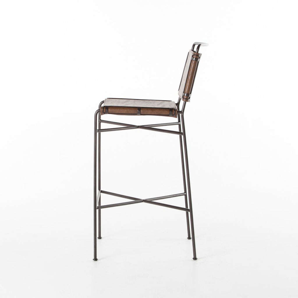 Tabouret de bar Four Hands Wharton en marron vieilli