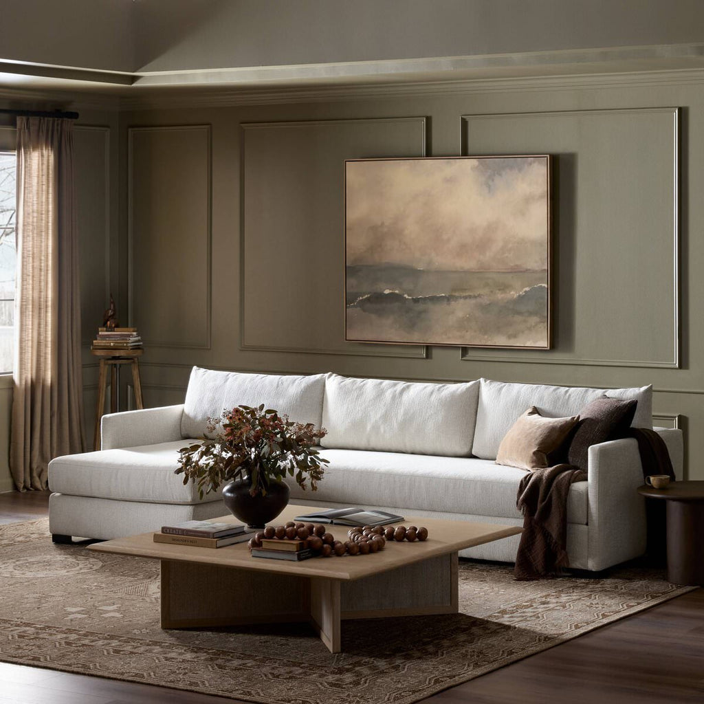 Canapé d'angle convertible 2 pièces Wickham de Four Hands, coloris Alameda Snow, méridienne gauche