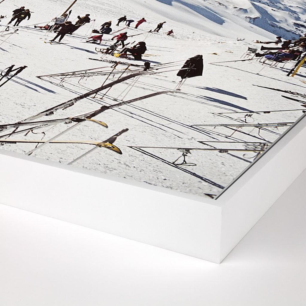 Estampe de ski à quatre mains à Zermatt par Slim Aarons