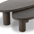 Ensemble de tables basses gigognes Four Hands Zion en chêne gris tabac