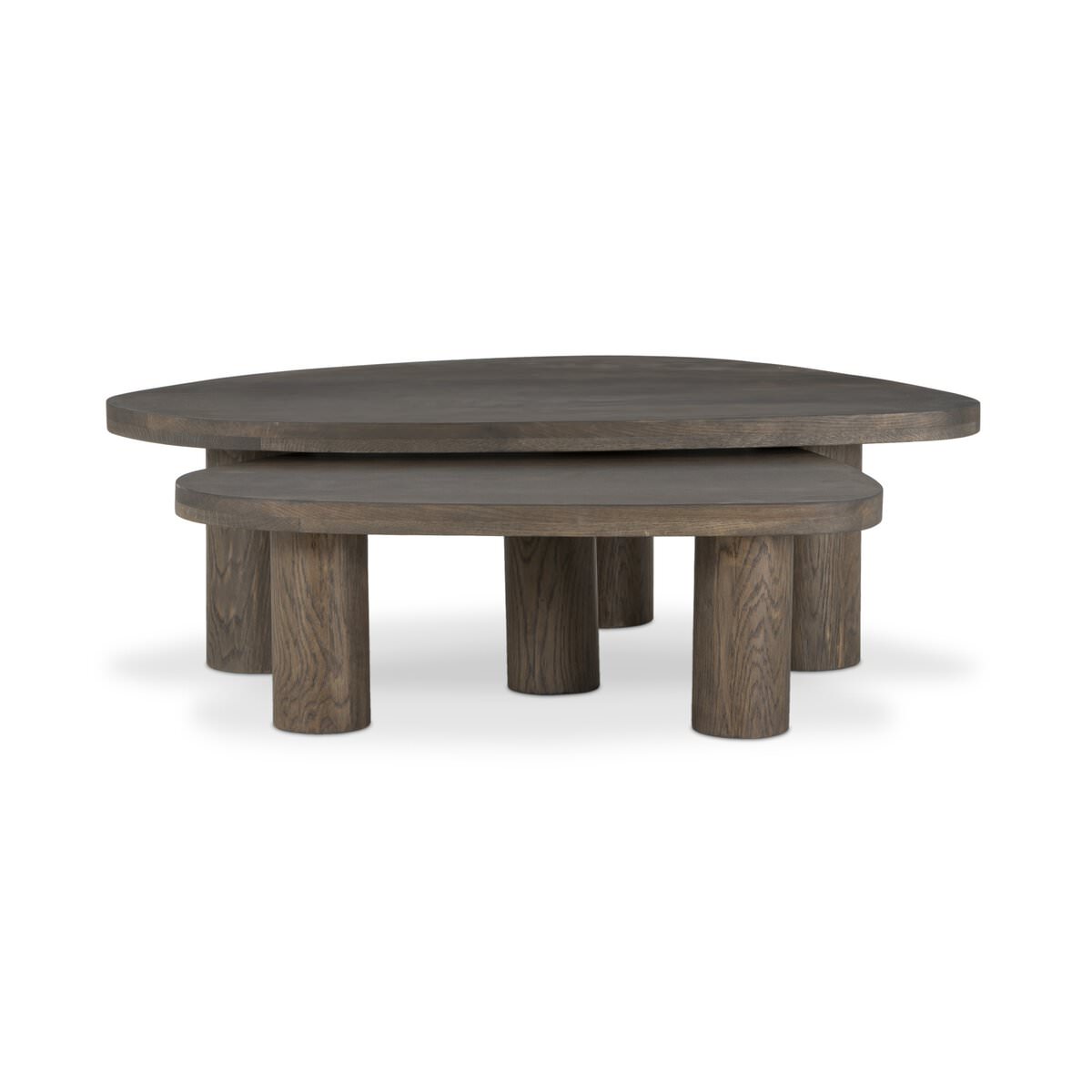 Ensemble de tables basses gigognes Four Hands Zion en chêne gris tabac
