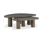 Ensemble de tables basses gigognes Four Hands Zion en chêne gris tabac
