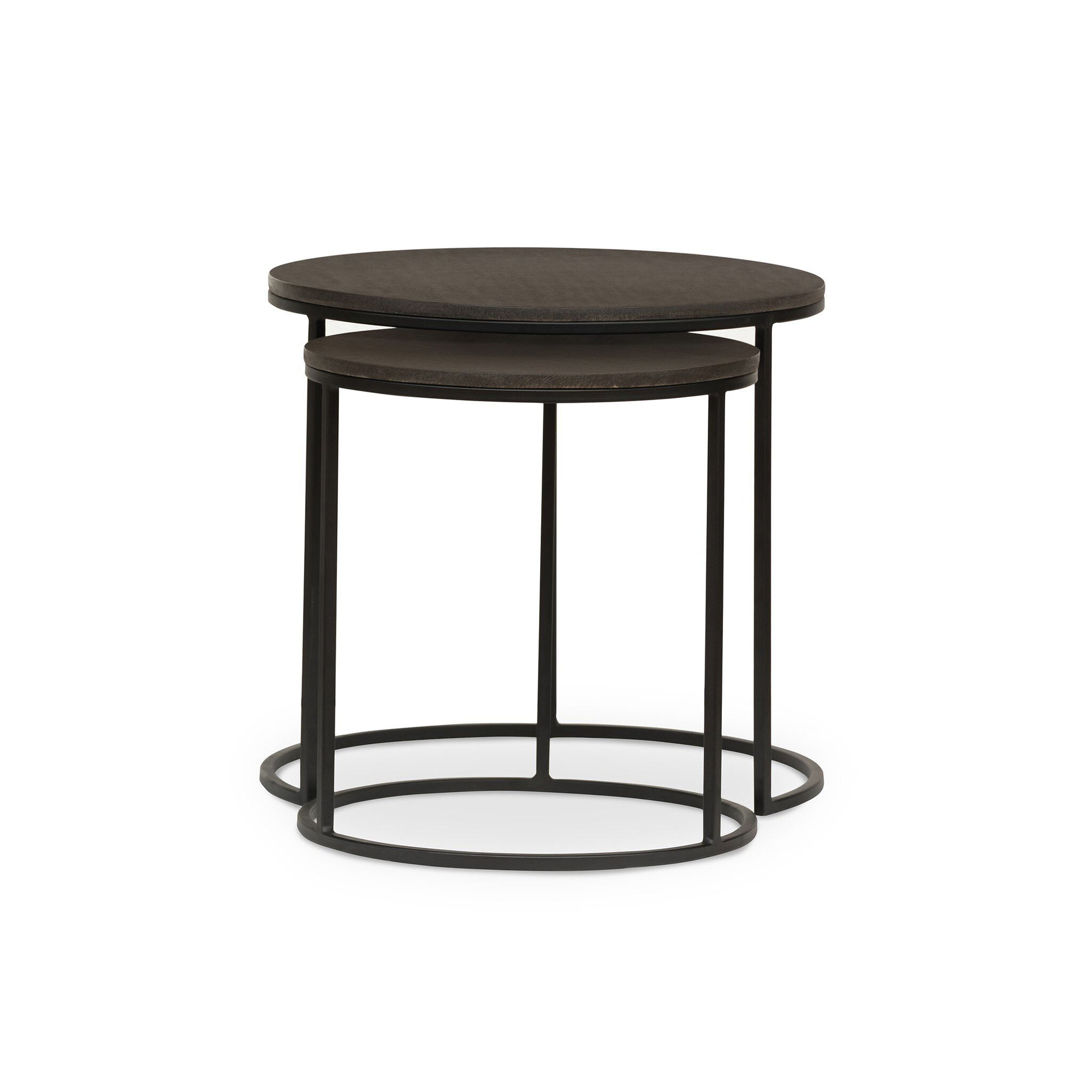 Tables gigognes Four Hands en pierre de lave noire