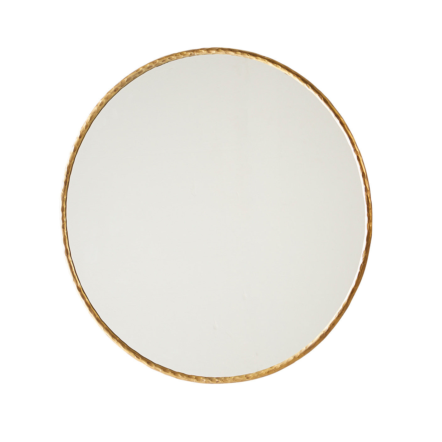 Miroir rond martelé Remy en or antique