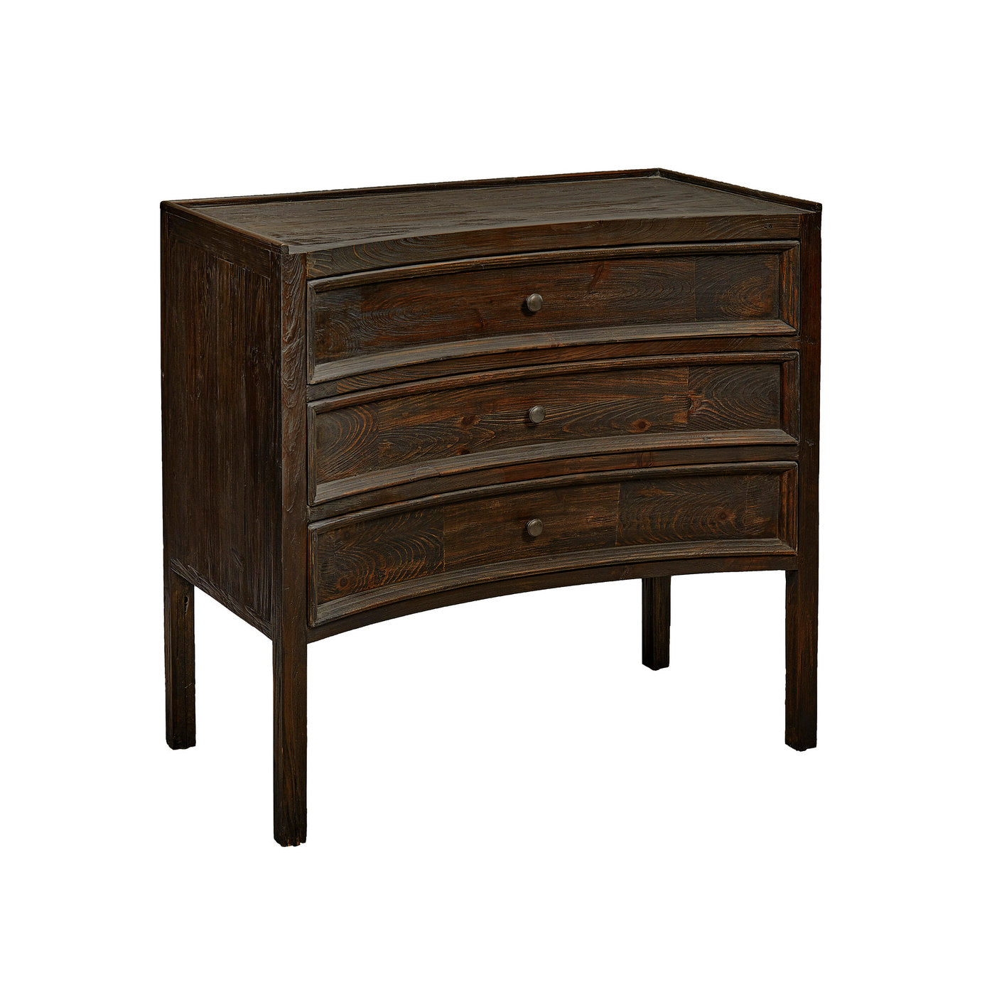 Commode Camille Crescent en bois recyclé, finition foncée.