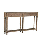 Table console en parquet d'aubépine en acajou