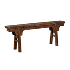 Banc de ferme vintage en bois foncé