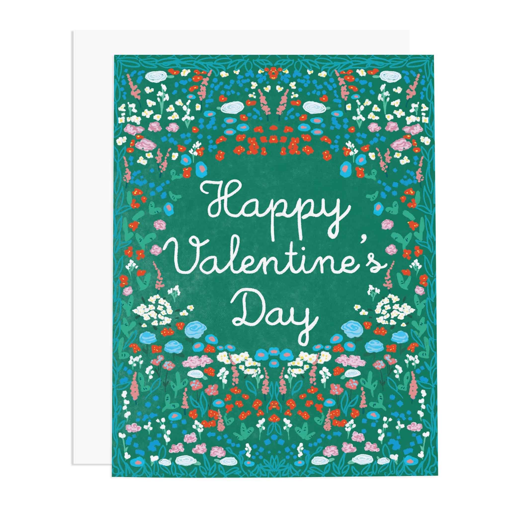 Carte de vœux de Saint-Valentin sur le thème du jardin