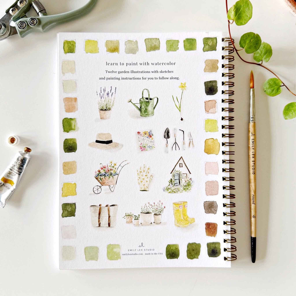 Cahier d'aquarelle sur le jardin
