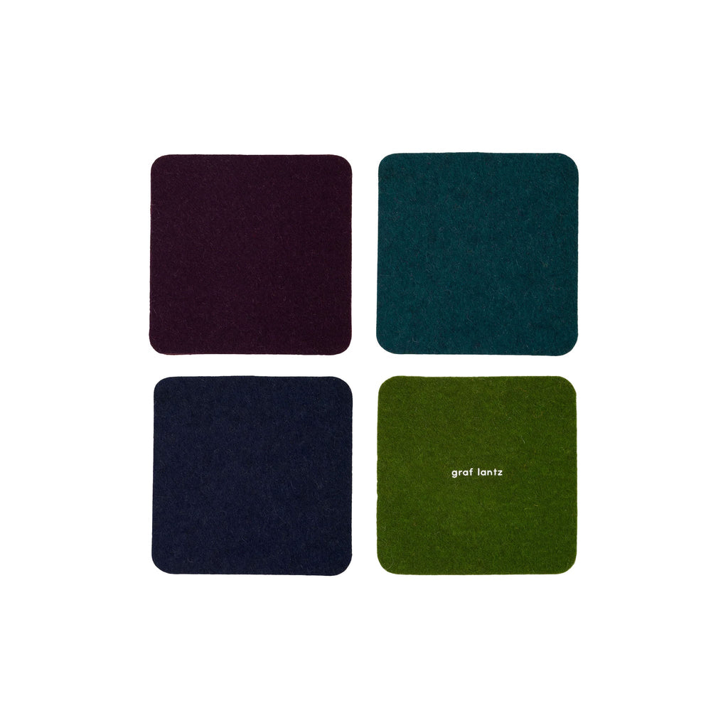 Ensemble de sous-verres carrés Graf Lantz couleur bijou