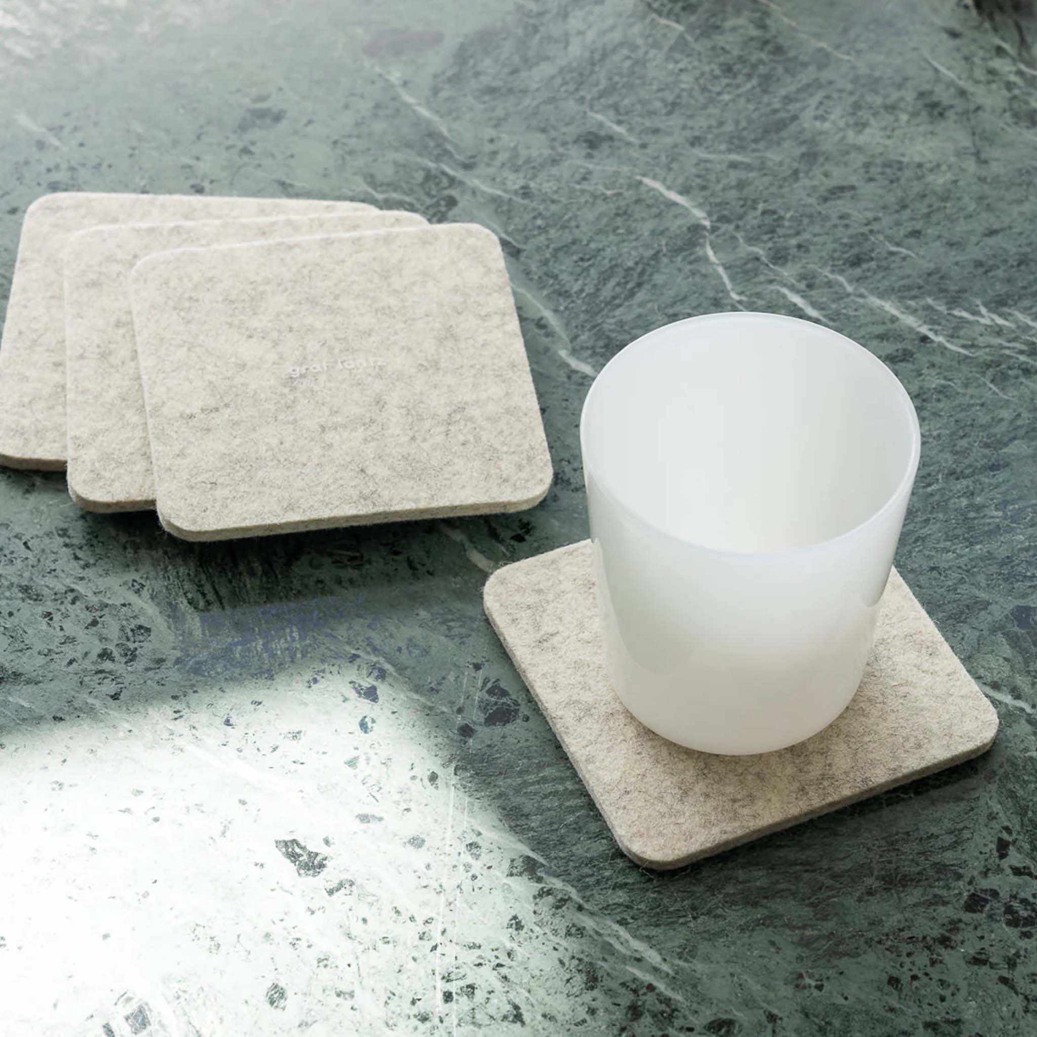 Ensemble de sous-verres carrés Graf Lantz en blanc chiné