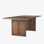 Table de salle à manger Georgia en bois foncé avec cannage