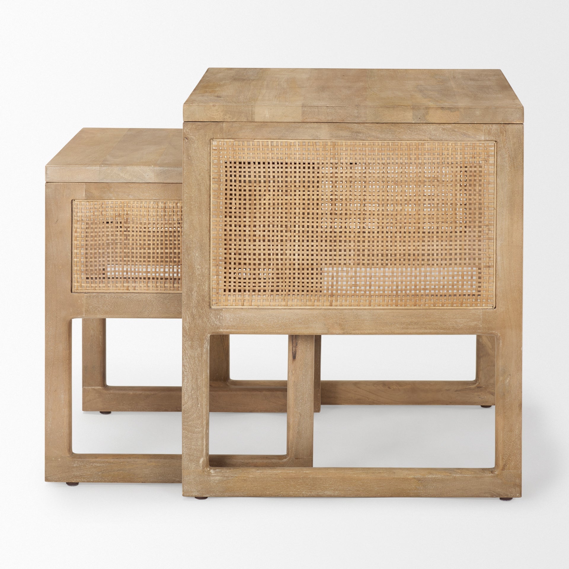 Tables gigognes Georgia couleur blanc cassé