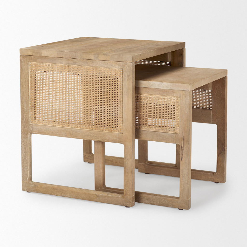 Tables gigognes Georgia couleur blanc cassé