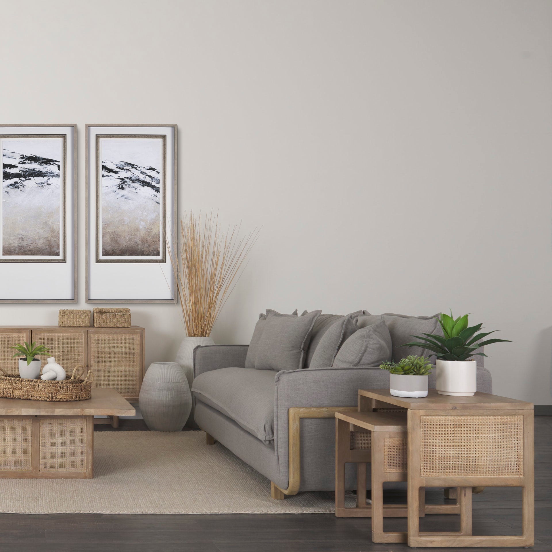 Tables gigognes Georgia couleur blanc cassé