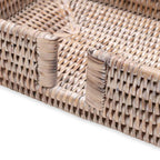 Porte-serviettes invité en rotin blanc