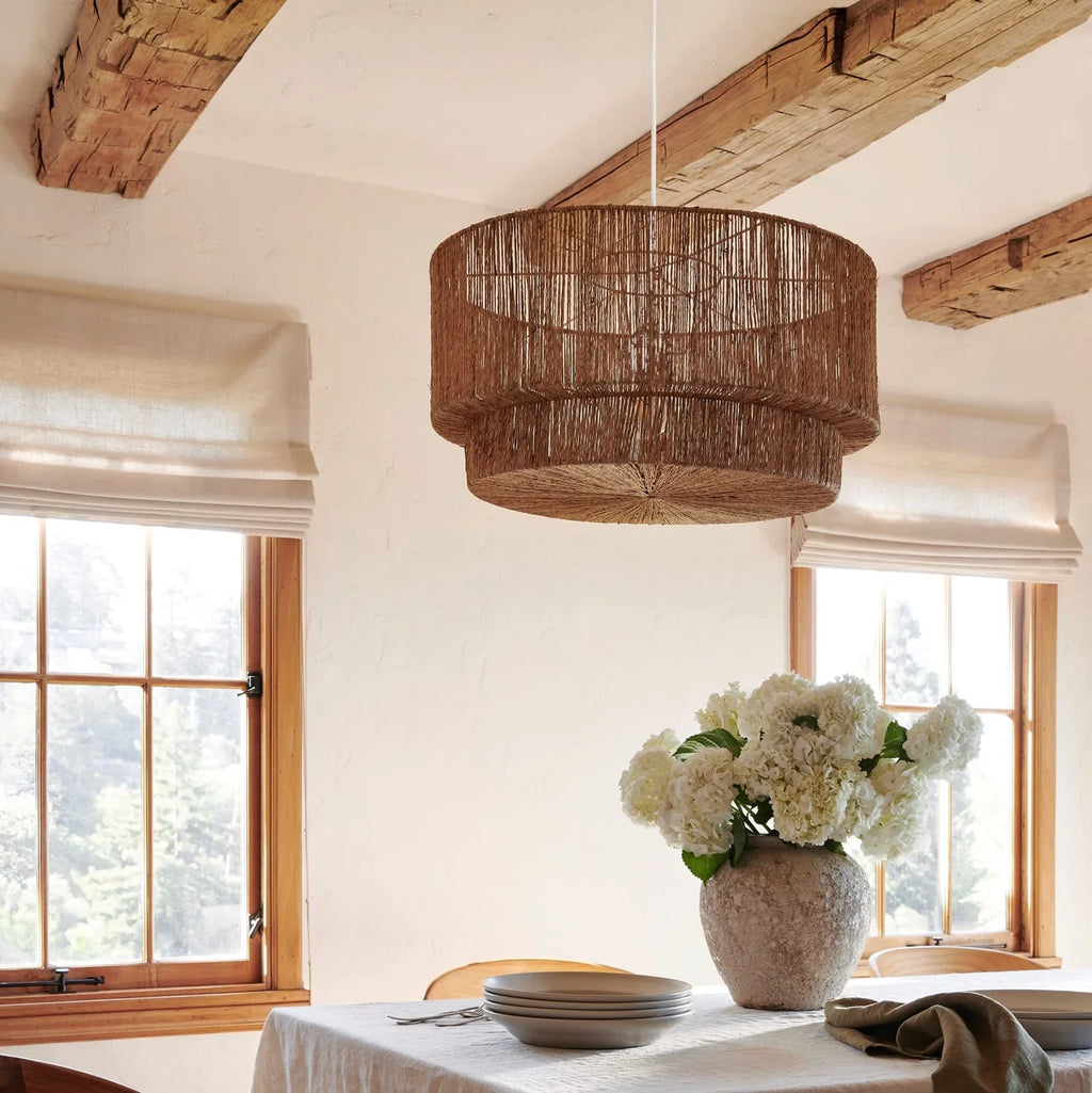 Pendentif cocktail à 2 niveaux en jute