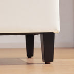 Pouf de rangement rectangulaire capitonné en similicuir (50,3 x 17,50 x 18 cm)