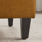 Pouf de rangement rectangulaire capitonné en similicuir (50,3 x 17,50 x 18 cm)