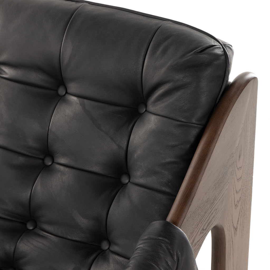 Fauteuil Halston Four Hands en noir Heirloom