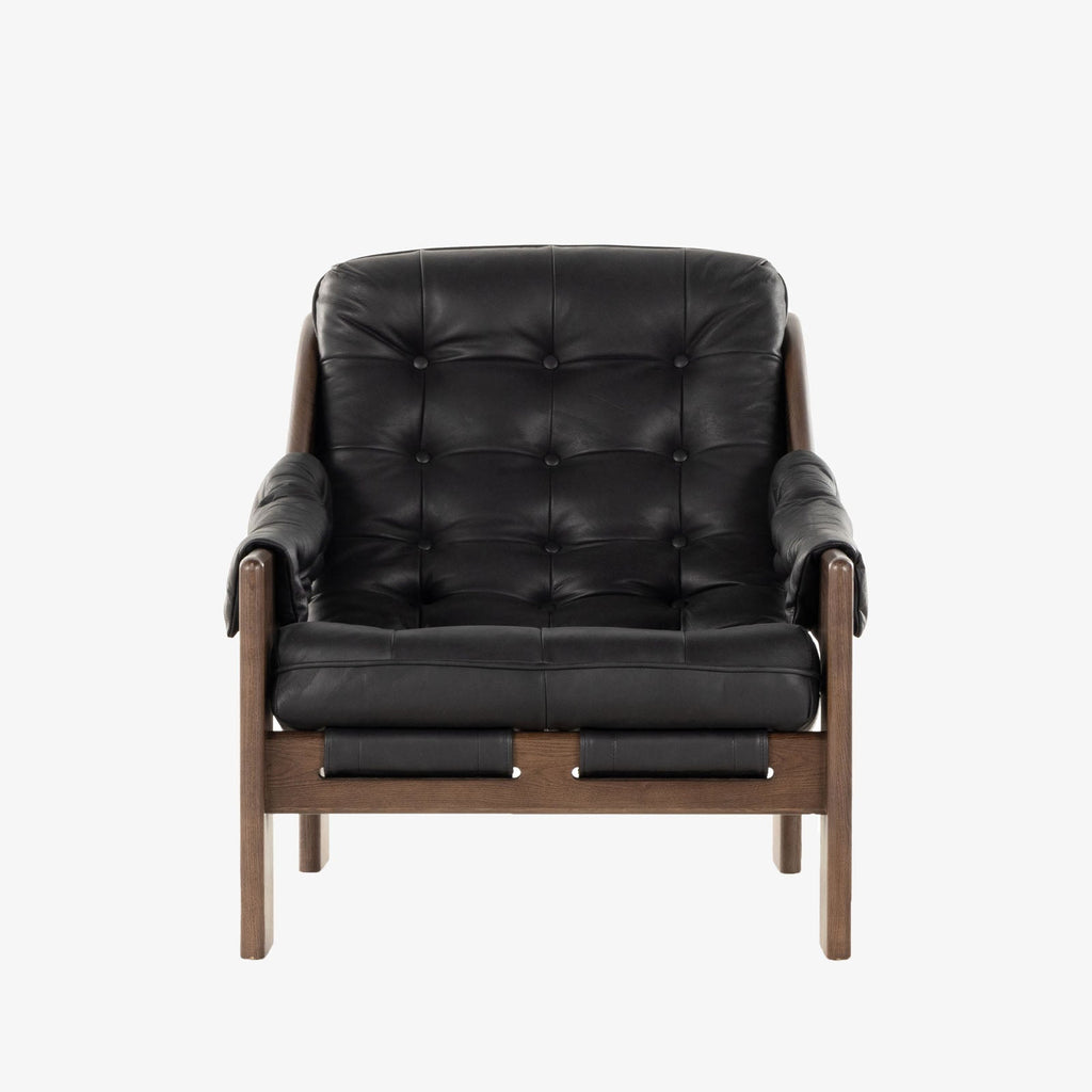 Fauteuil Halston Four Hands en noir Heirloom