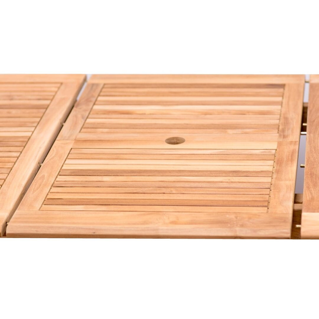 Ensemble de salle à manger d'extérieur Amazonia en bois de teck certifié FSC, 11 pièces - 10 à 11 couverts