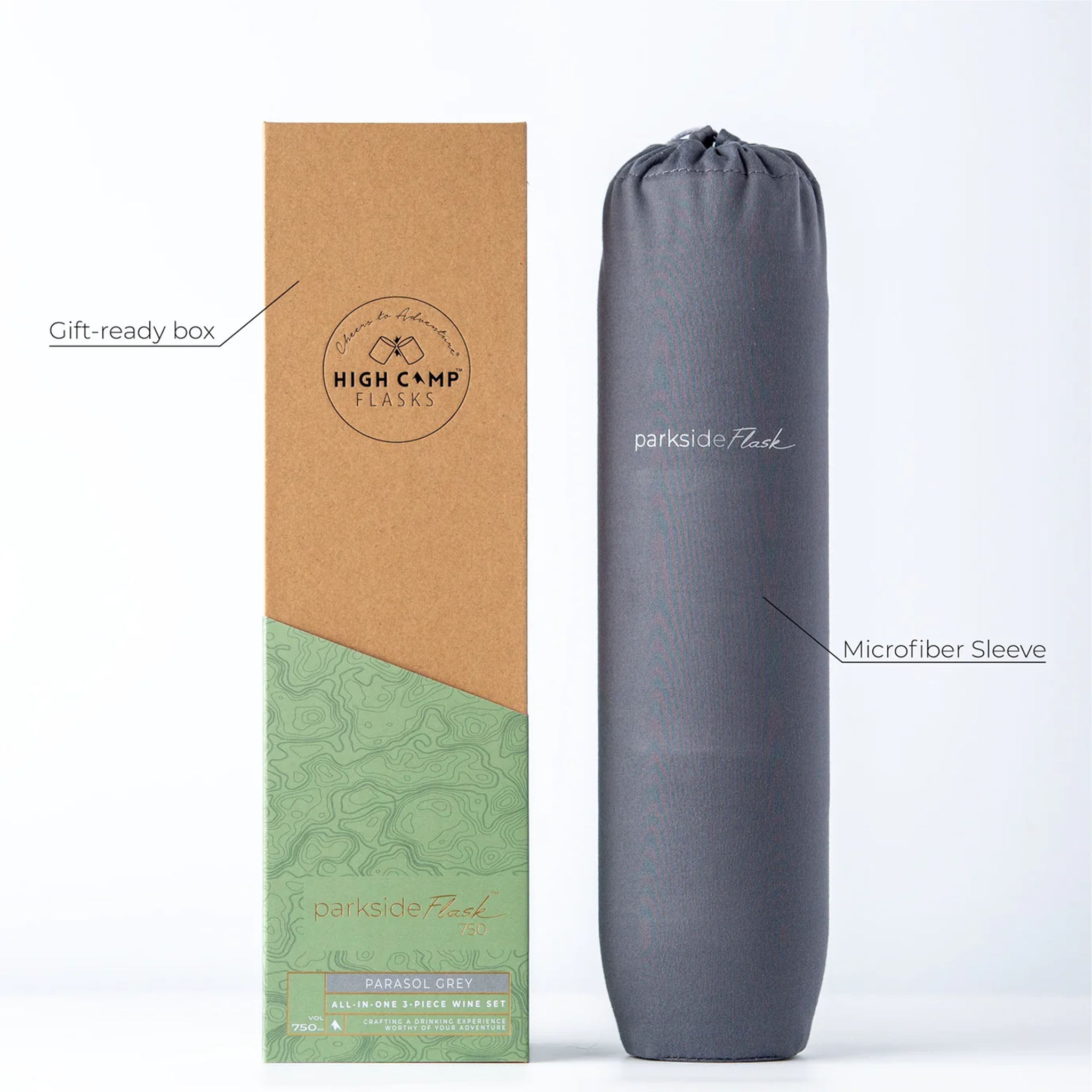 Gourde High Camp Parkside 750 en gris parasol