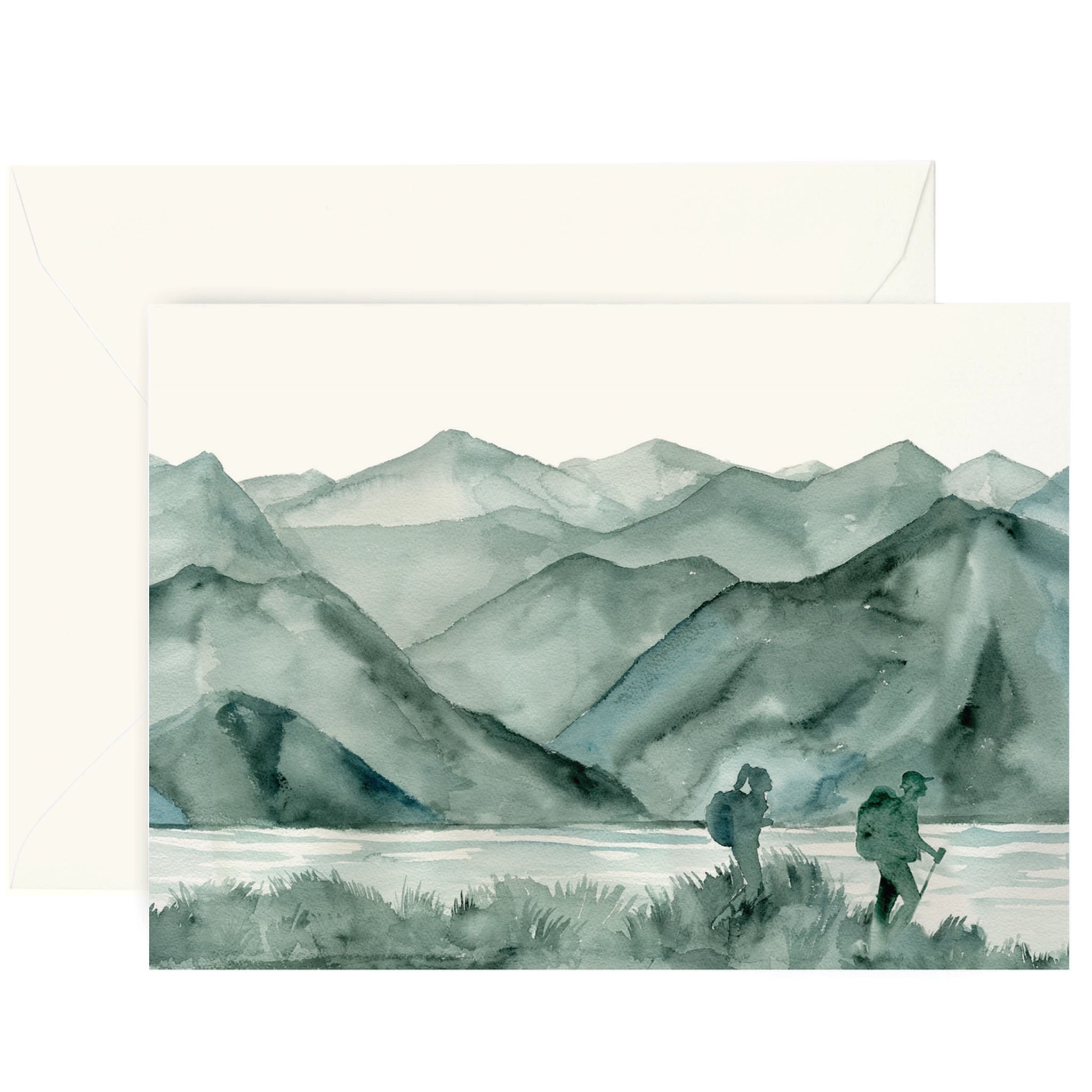 Carte de vœux pour randonneur en montagne