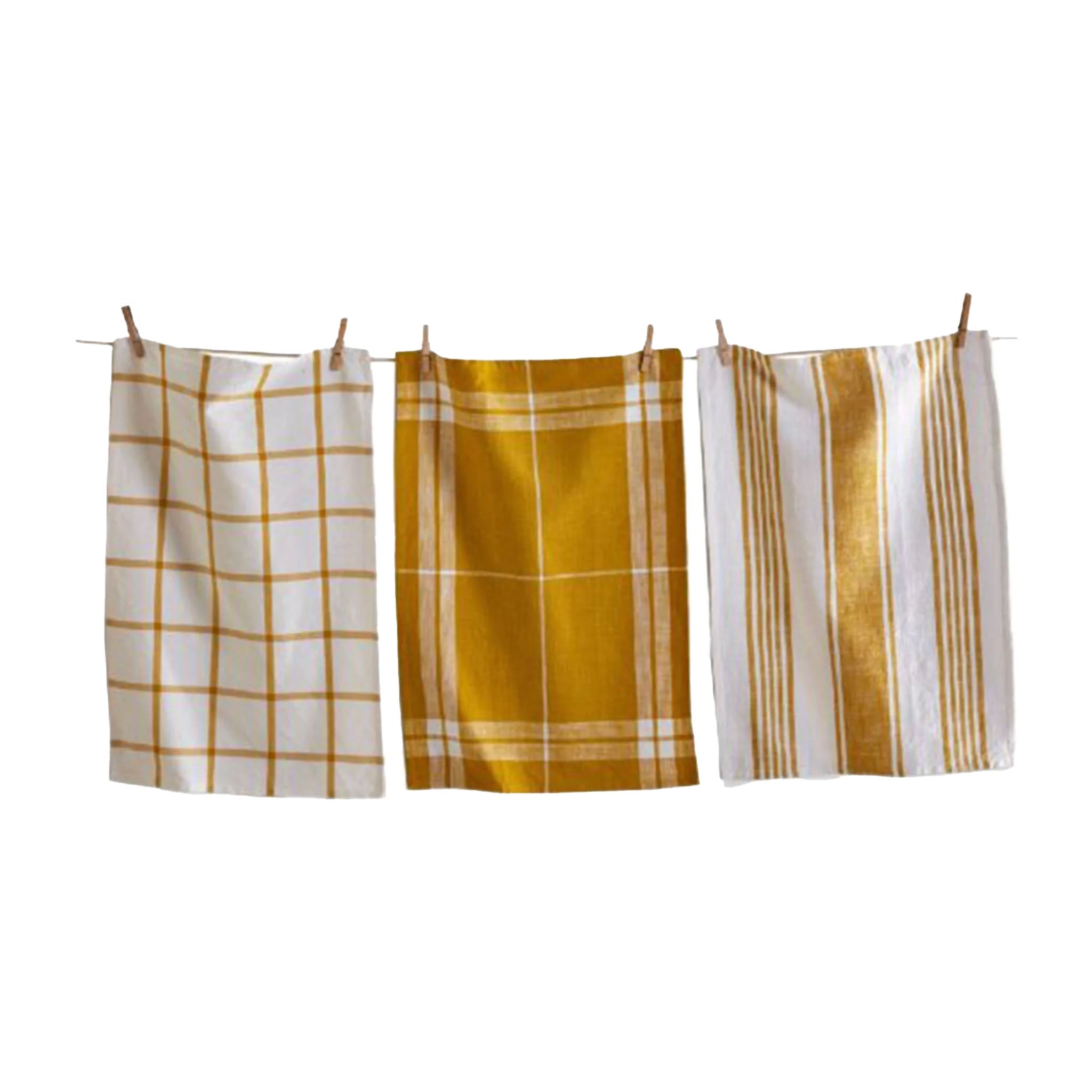 Torchons de cuisine couleur miel - Lot de trois 