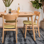 Chaises de salle à manger Abrielle en bois d'hévéa, style moderne du milieu du siècle (lot de 2), par Christopher Knight Home