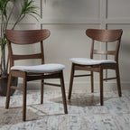 Chaises de salle à manger Abrielle en bois d'hévéa, style moderne du milieu du siècle (lot de 2), par Christopher Knight Home