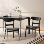 Chaises de salle à manger Abrielle en bois d'hévéa, style moderne du milieu du siècle (lot de 2), par Christopher Knight Home