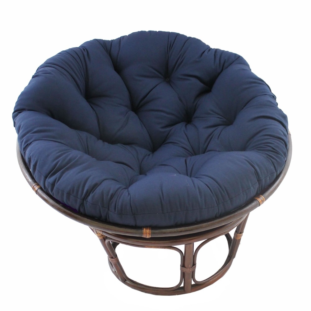 Fauteuil Papasan Bali en rotin de 107 cm avec coussin en sergé