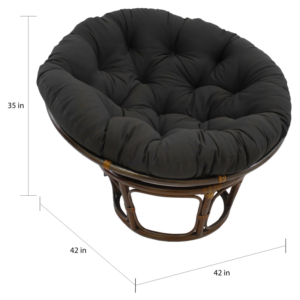 Fauteuil Papasan Bali en rotin de 107 cm avec coussin en sergé