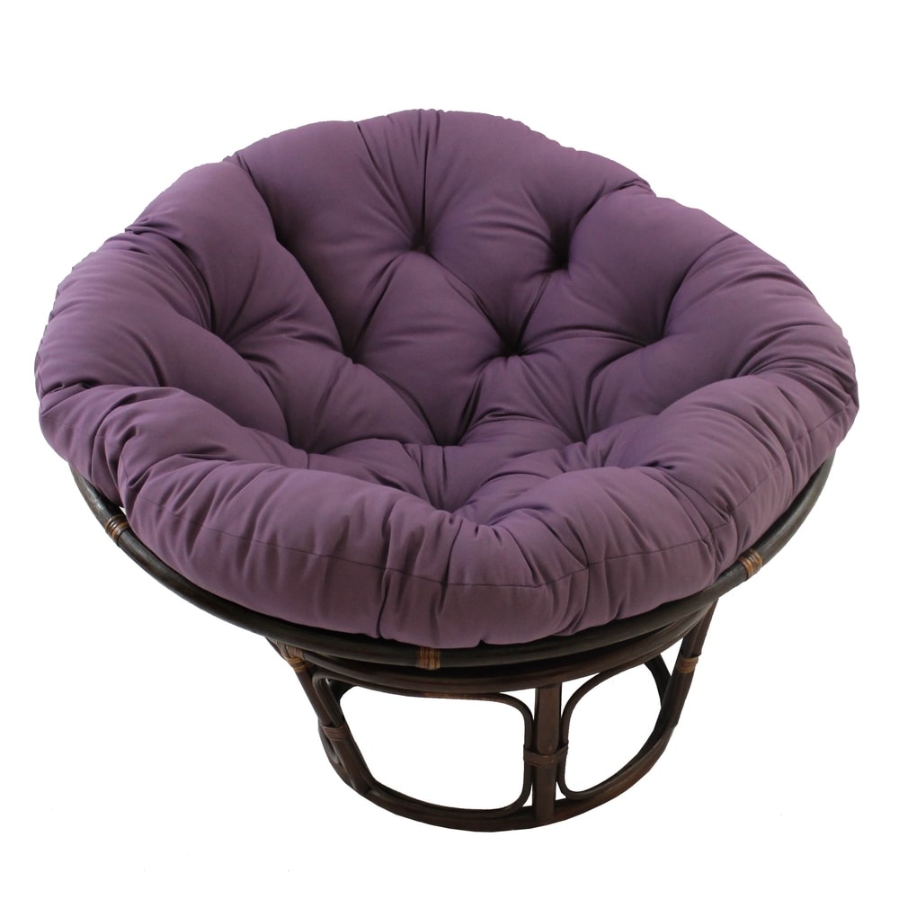 Fauteuil Papasan Bali en rotin de 107 cm avec coussin en sergé