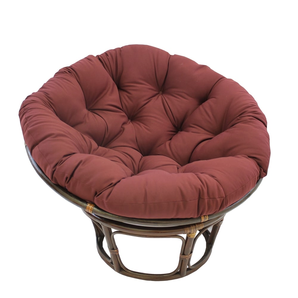 Fauteuil Papasan Bali en rotin de 107 cm avec coussin en sergé