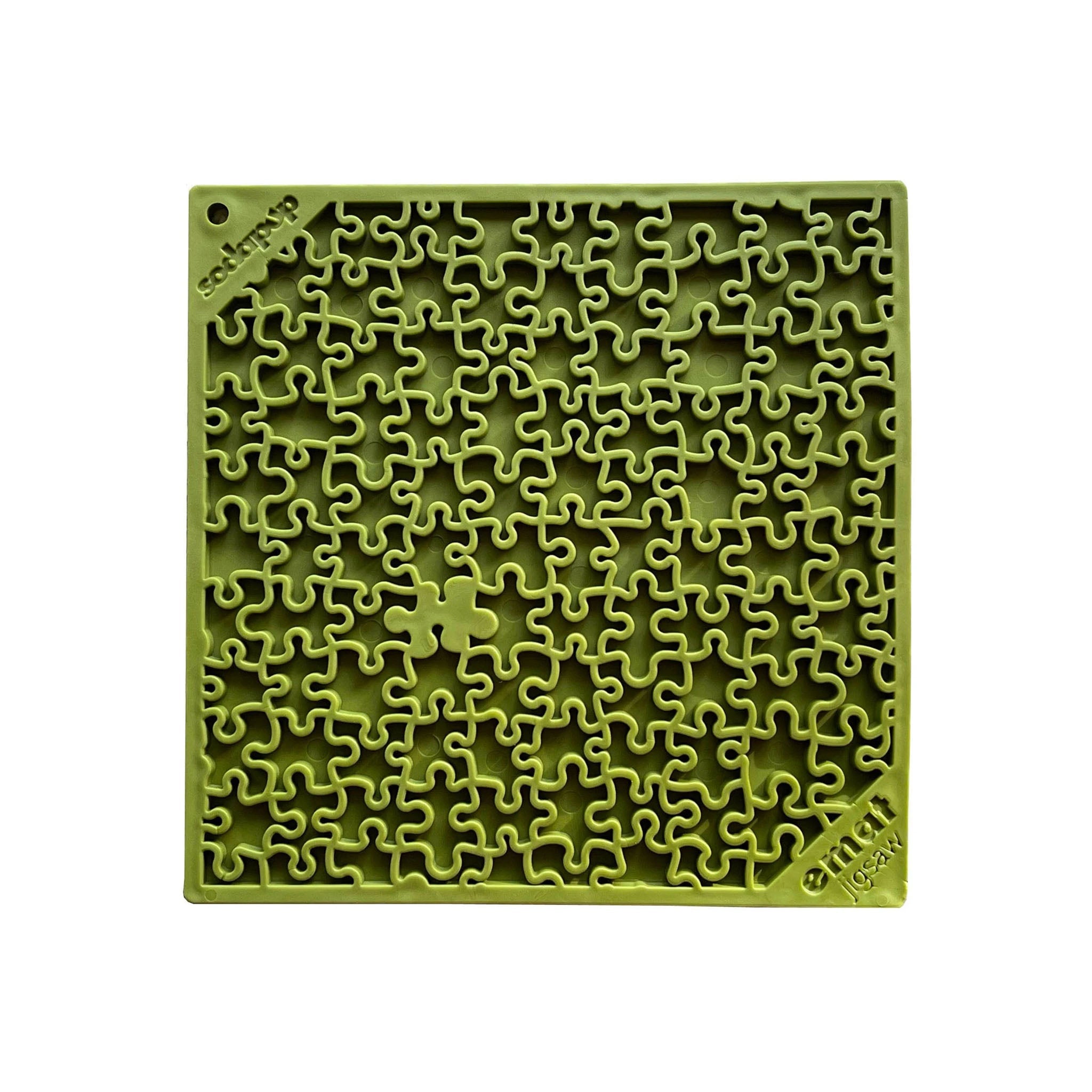 Tapis de léchage d'enrichissement Jigsaw Design Emat vert