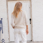 Haut à manches 3/4 en V Justine Mercer couleur demi-lune