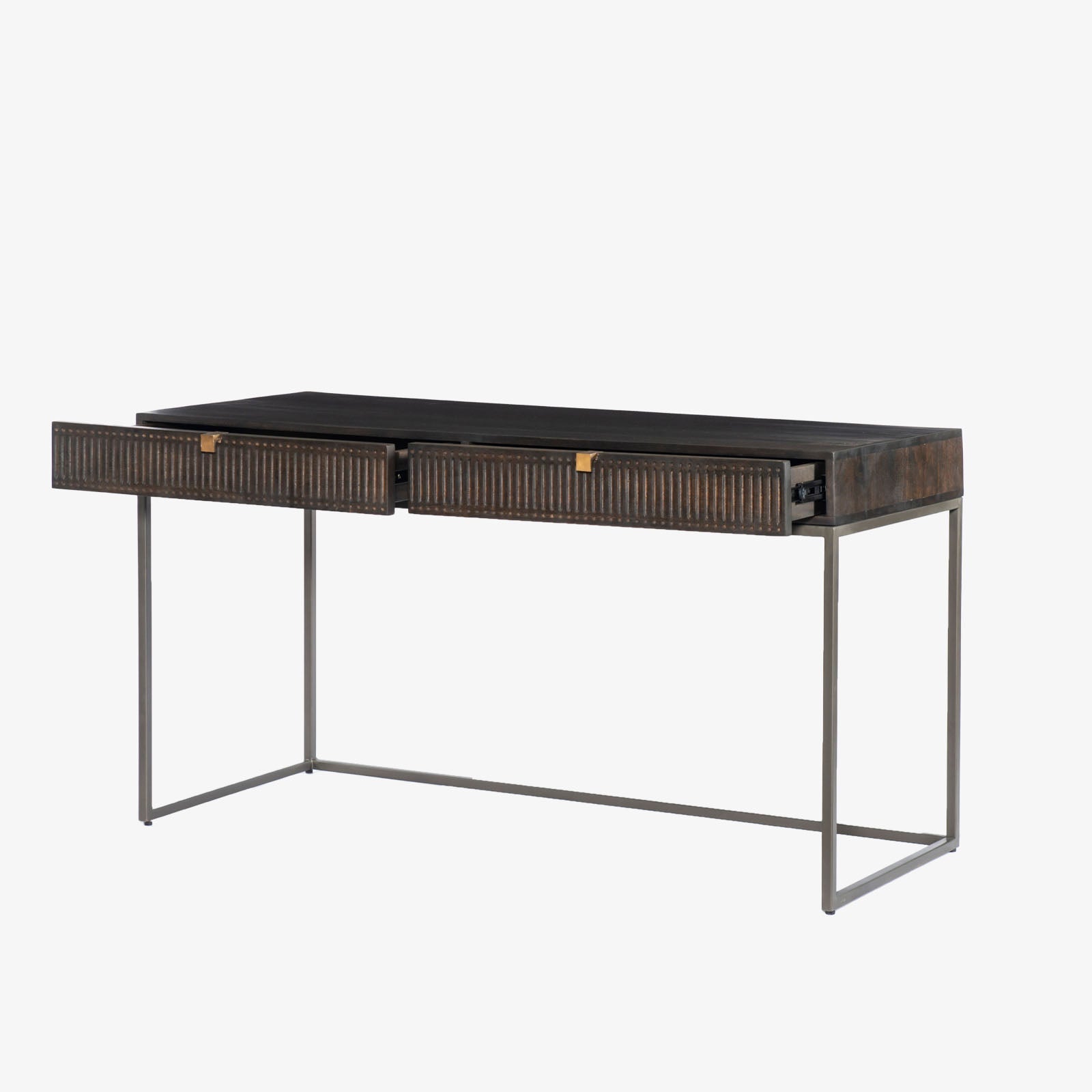 Bureau Kelby Four Hands en brun vintage sculpté