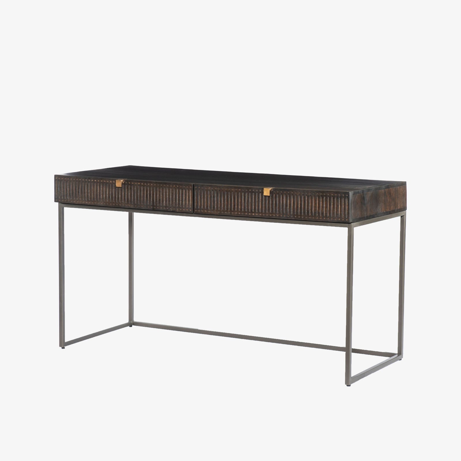 Bureau Kelby Four Hands en brun vintage sculpté