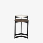 Tables d'appoint gigognes Crudités et Cocktails en bois foncé